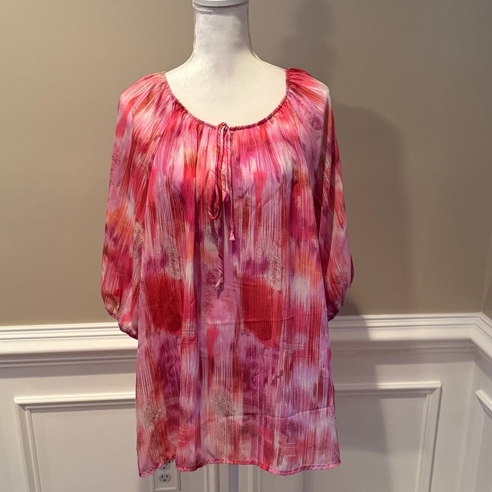 Espresso Pink and Red Blouse